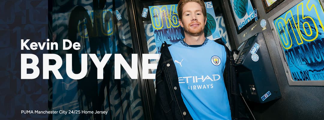 Kevin De Bruyne Soccer Jerseys | Manchester City Home & Away | SOCCER.COM
